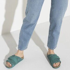 BIRKENSTOCK Kyoto Sandals Dark Teal Suede 40 Womens 9 Regular Wide New Green New